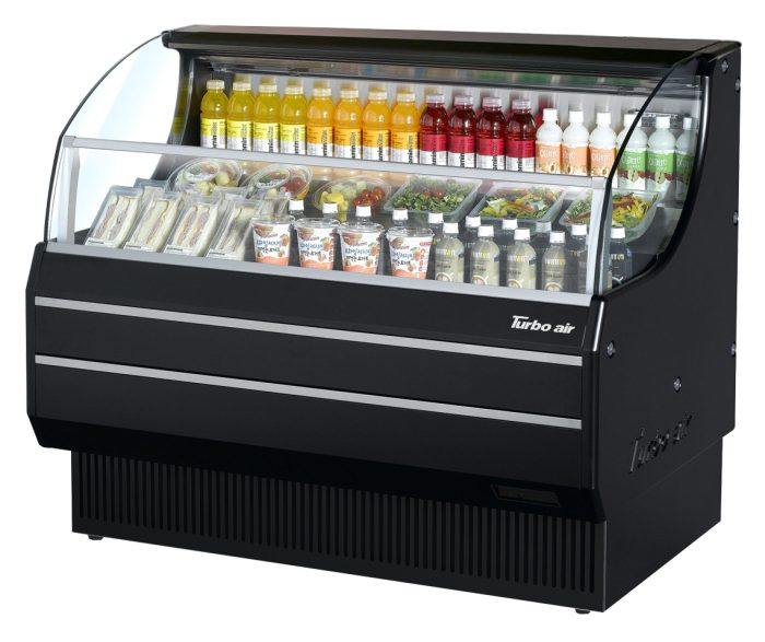TOM-60SB-N - 63-3/8" Slim Line Horizontal Open Display Case - Black