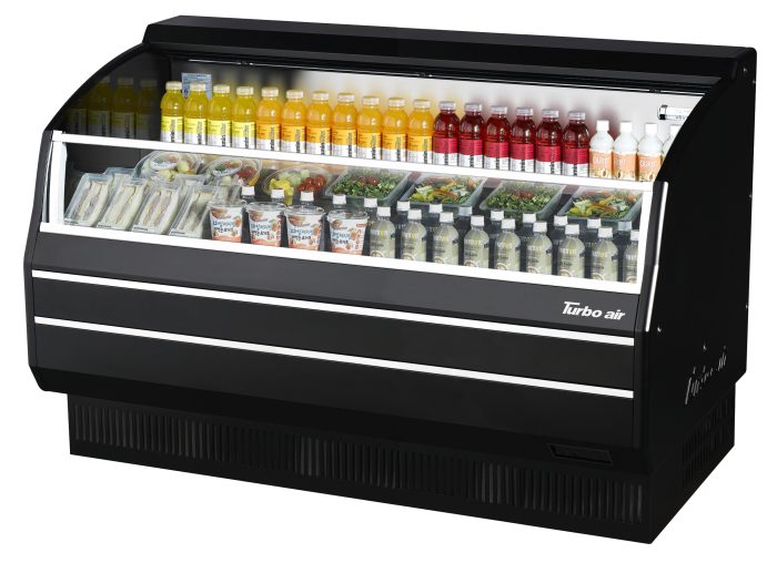 TOM-60SB-SP-N - 63-3/8" Solid Side Slim Horizontal Open Display Case - Black