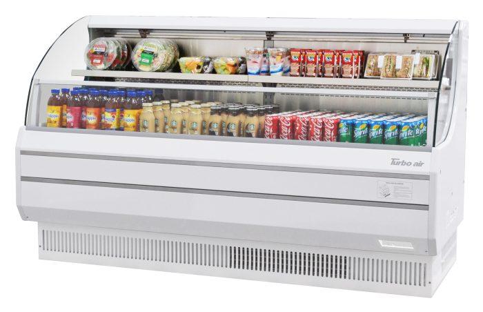 TOM-75LW-N - 75-5/8" Glass Side Low Profile Horizontal Open Display Case - White