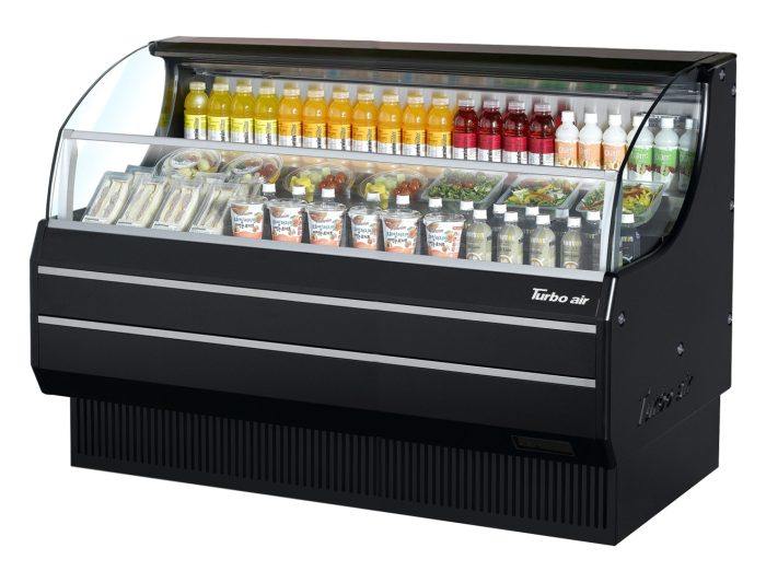 TOM-75SB-N - 75-3/4" Slim Line Horizontal Open Display Case - Black