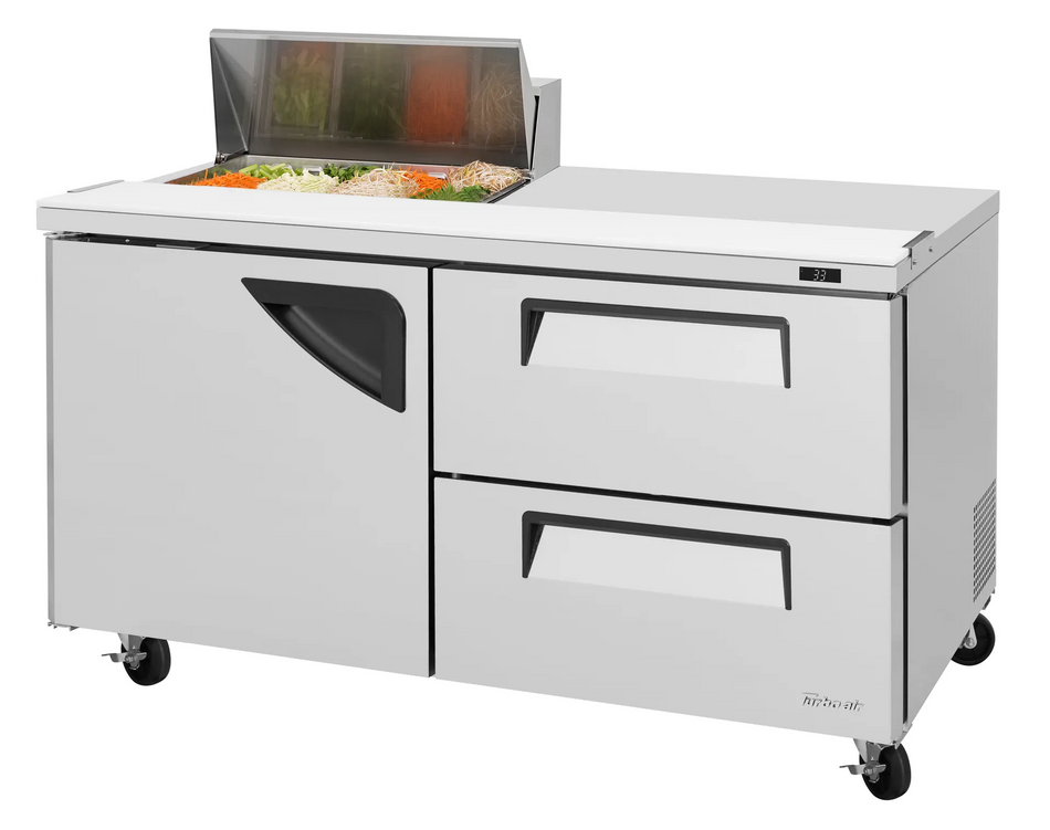 TST-60SD-08S-D2-N - 60-1/4" 1 Door 2 Drawer Sandwich/Salad Unit w/ Work Station