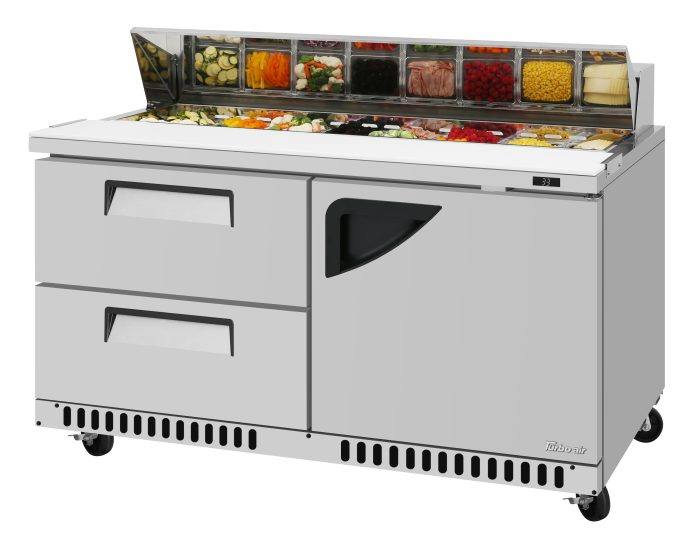 TST-60SD-D2R(L)-FB-N - 60-1/4" 1 Door 2 Drawer Front Breathing Sandwich/Salad Unit