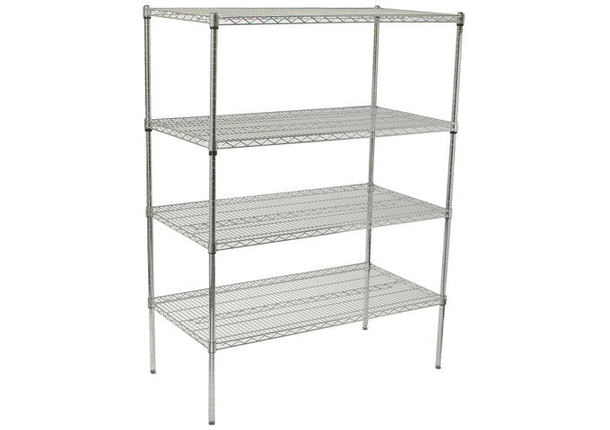 VCS-1836 : 4-Tier Wire Shelving Set, Chrome-Plated