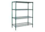 VEXS-2448 ;  4-Tier Wire Shelving Set, Epoxy-Coated