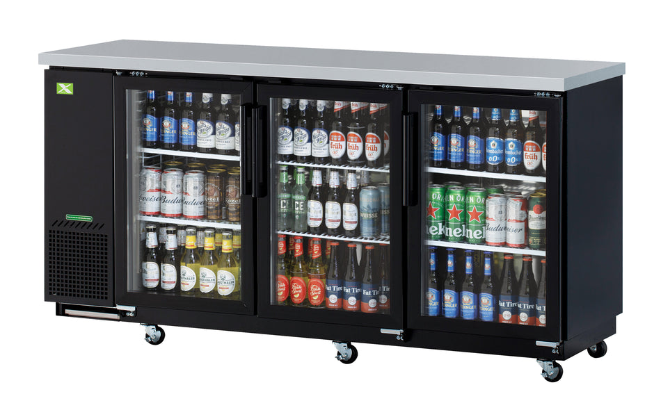 XBB-24-72SG-N6 - Narrow Back Bar - 72"(L) Glass Door