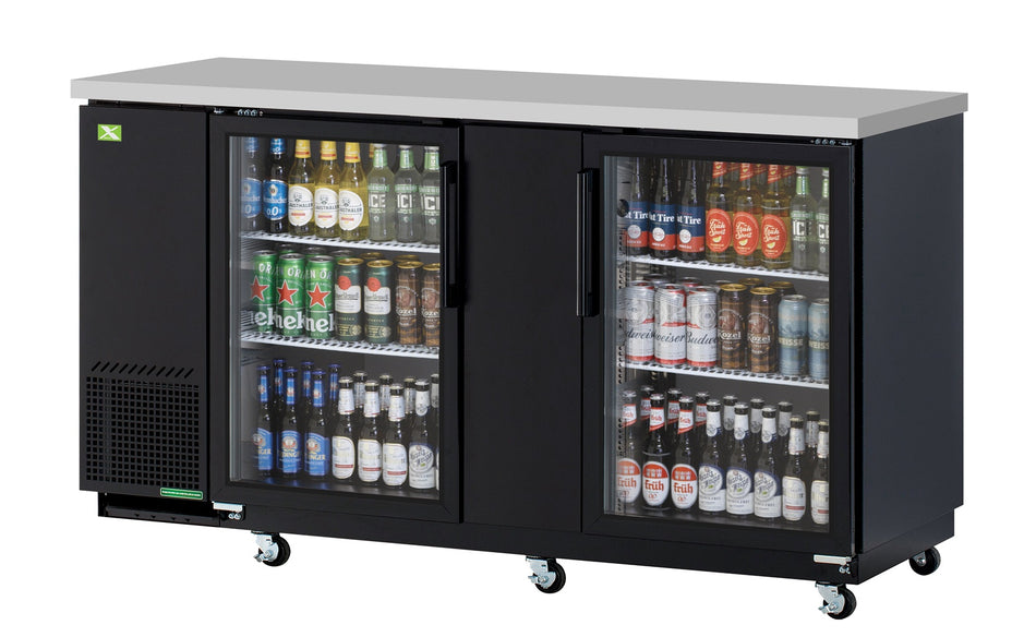 XBB-3SG-N6 - 2 Door Back Bar - Glass Door (69")