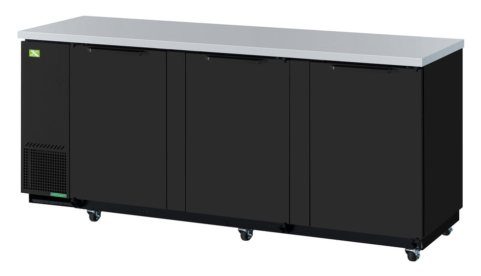 XBB-4SB-N - 3 Door Back Bar - Black (90")