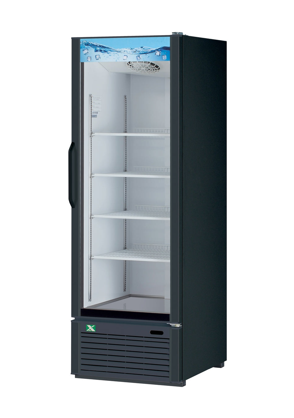 XGM-23B-N6 - 1 Door Glass Door Merchandiser- Black