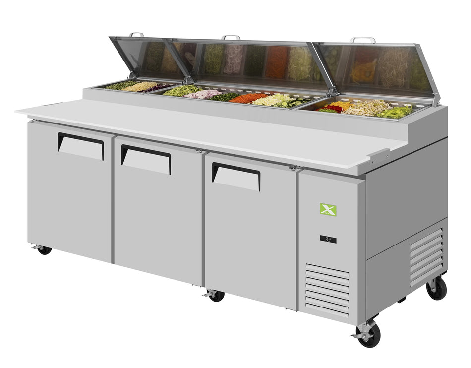 XPR-93-N - 3 Door Pizza Prep Table Refrigerator