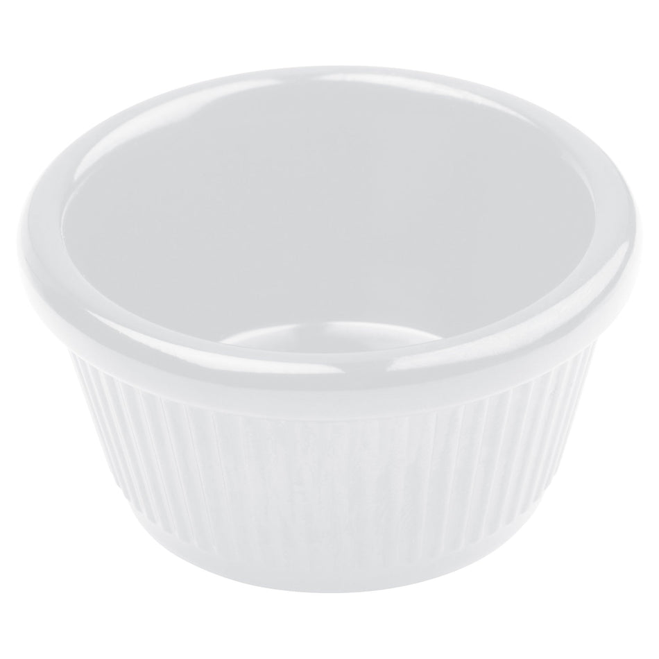 RFM-2W Melamine Ramekin, Fluted - White, 2 oz