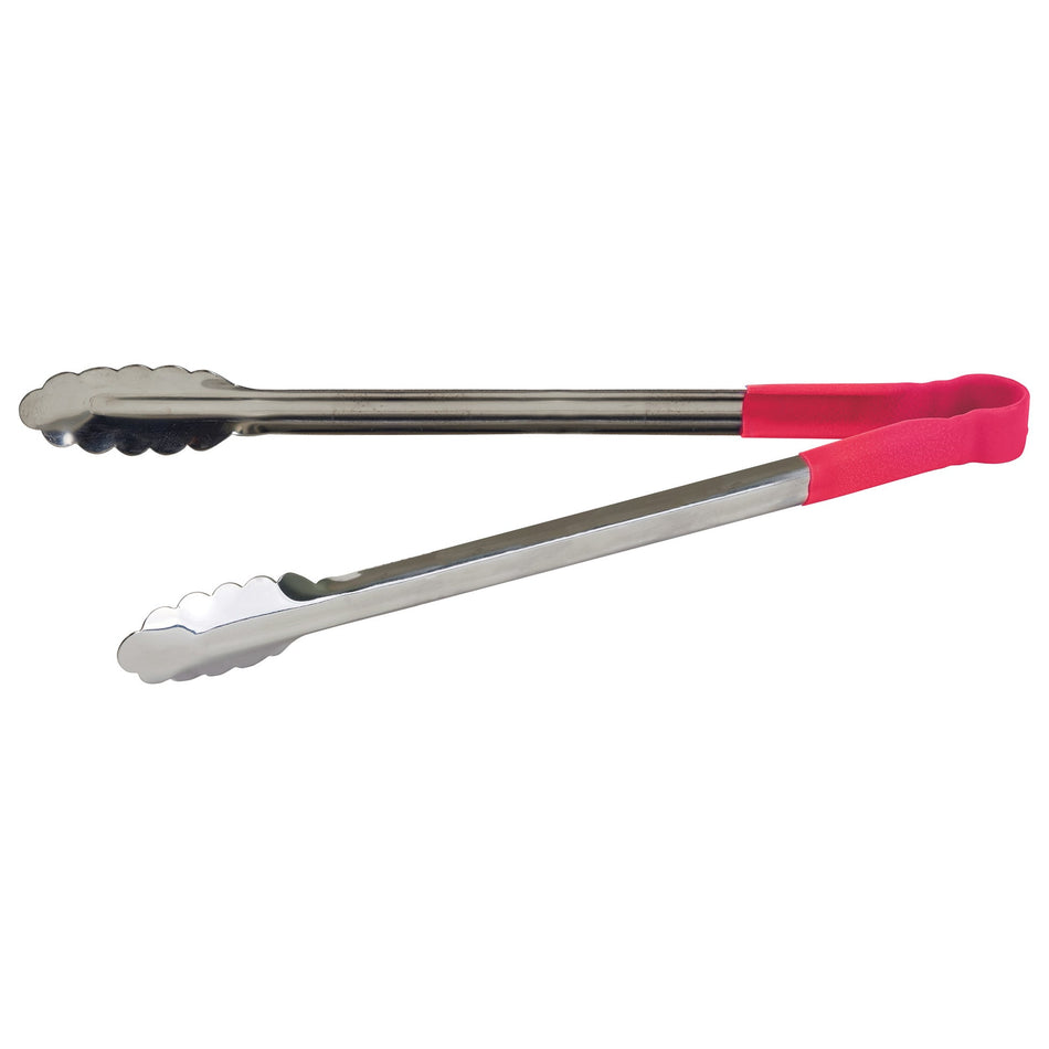 UTPH-16R Heat Resistant Heavy-Duty Utility Tongs with Polypropylene Handle - 16″, Red