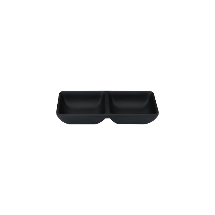 Black 2 Sectioned Dipping Bowl