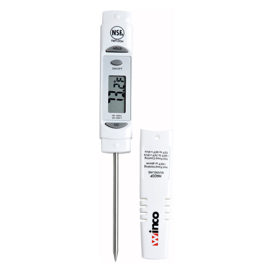 TMT-DG4 Digital Thermometer, 1-1/4″ LCD, 3-1/8″ Probe, White