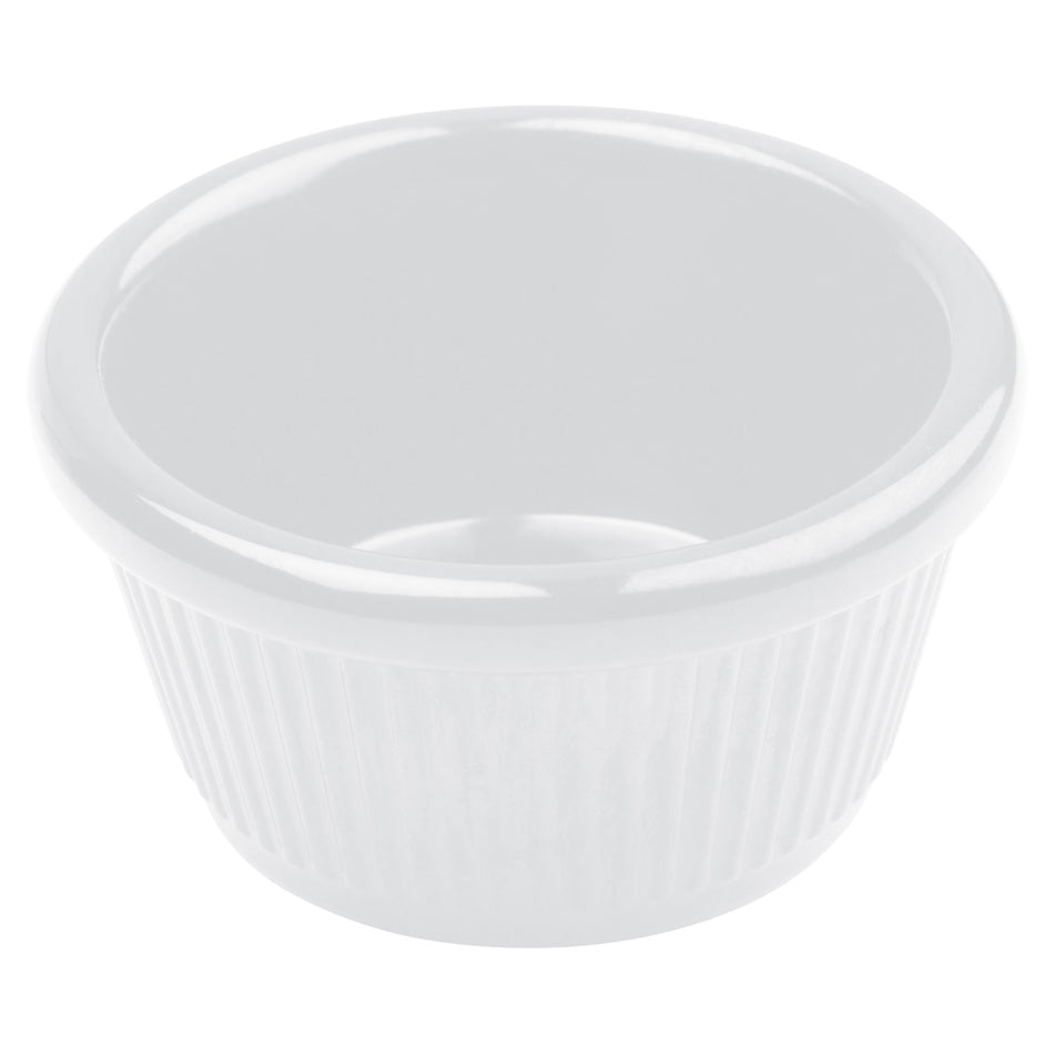 RFM-4W Melamine Ramekin, Fluted - White, 4 oz