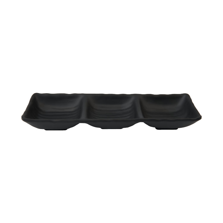 Black Wave 3 Sectioned Dipping Bowl