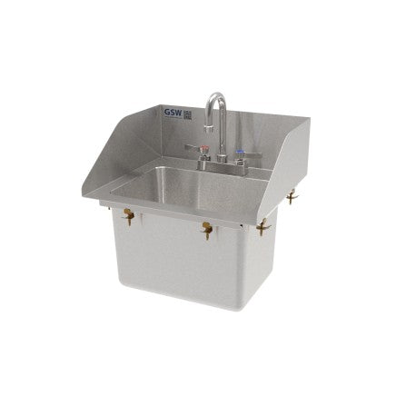 HS-1014IS - 14”D x 10”W x 10”H Drop-in Hand Sink w/ Splash Guards