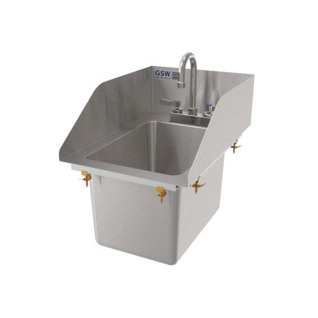 HS-1410IS - 10”D x 14”W x 10”H Drop-in Hand Sink w/ Splash Guards
