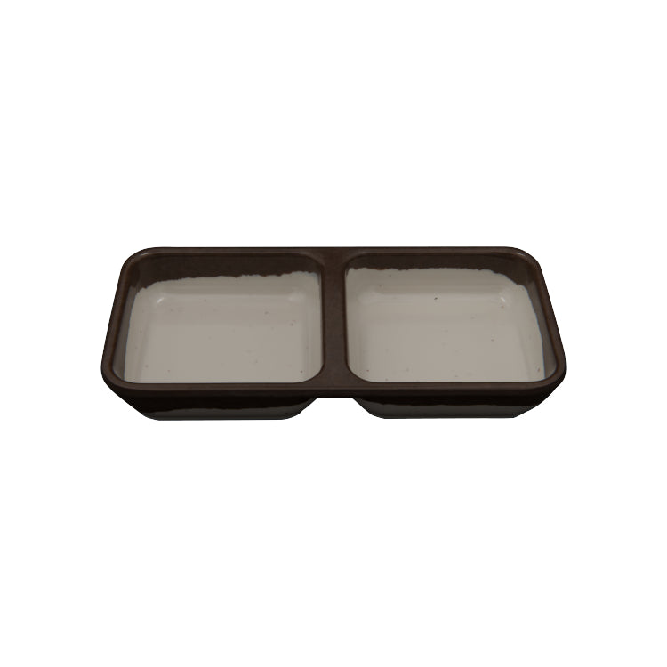 Two Tone Kdc Rectangular 2 Sectioned Dipping Bowl