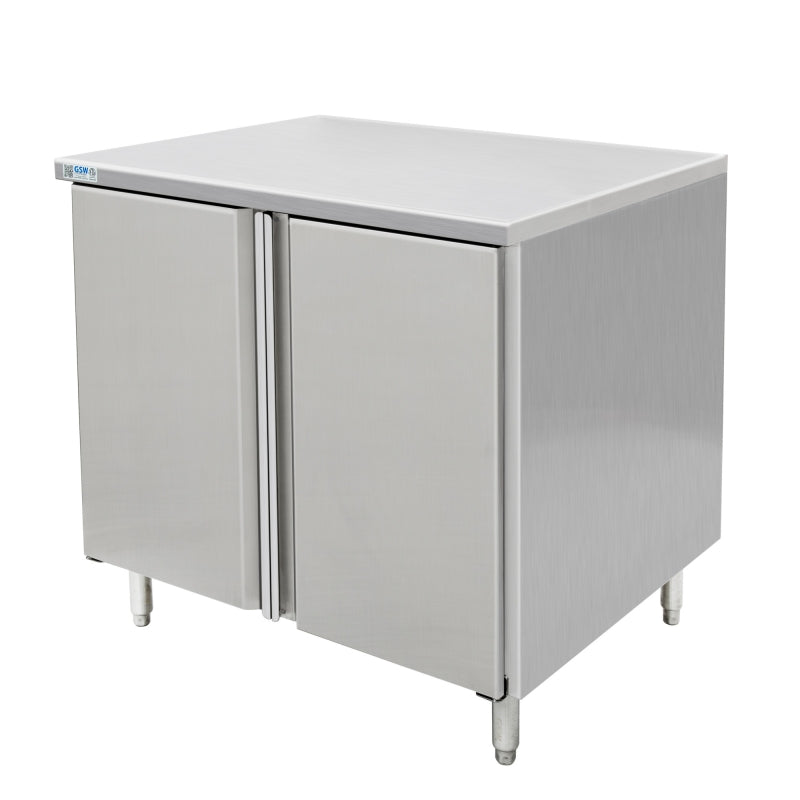 CTD-2436H - 36″W x 24″D x 35″H Work Table, Cabinet Base, Hinged Doors