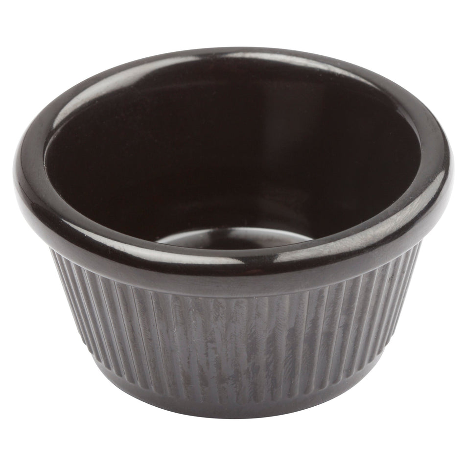 RFM-4K Melamine Ramekin, Fluted - Black, 4 oz