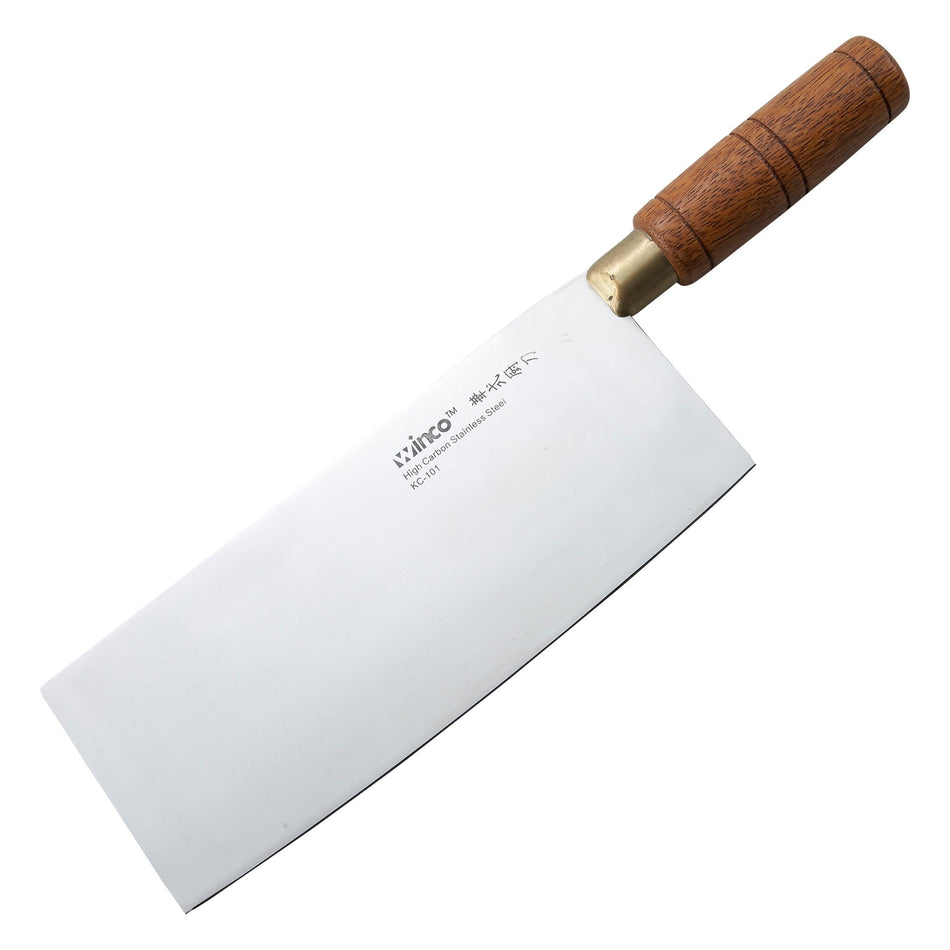 KC-101 Chinese Cleaver with Wooden Handle, 8″ x 3-1/2″ Blade