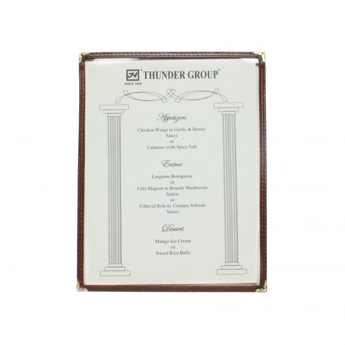 Single Menu Cover, 8 1/2" X 11", Brown