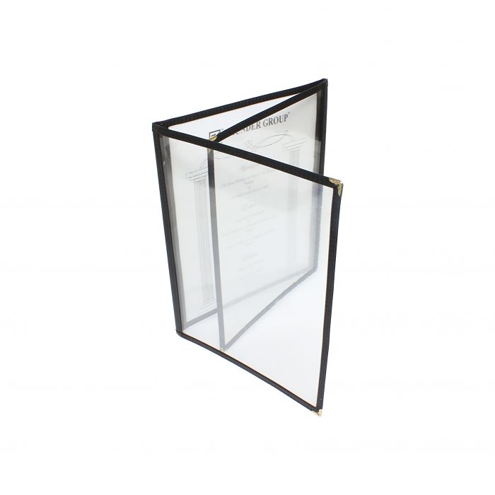 Triple Fold Menu Cover, 8 1/2" X 11", Black