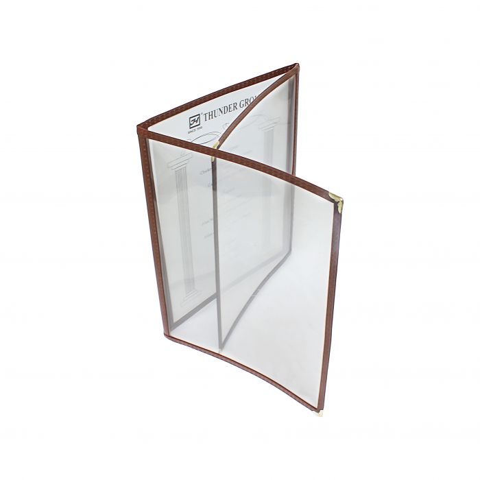 Triple Fold Menu Cover, 8 1/2" X 11", Brown
