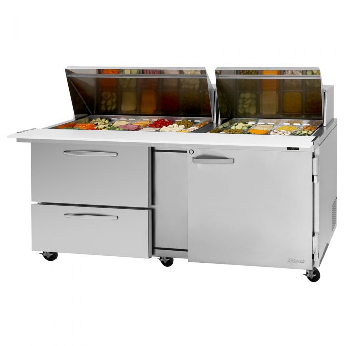PST-72-30-D2R(L)-N - 72-5/8" 2 Drawer 2 Door Megatop Sandwich/Salad Unit