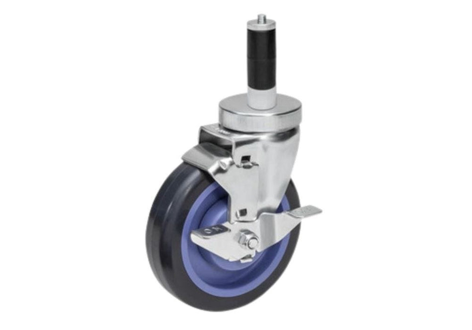 KS6112 - 6″ Stem Style Caster, PU, w/ Brake, for Wire Shelves