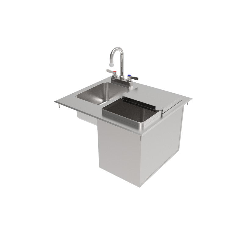 IBS1821 - 14”D x 9”W x 11-3/4”H Drop-in Ice Bin w/ Sink