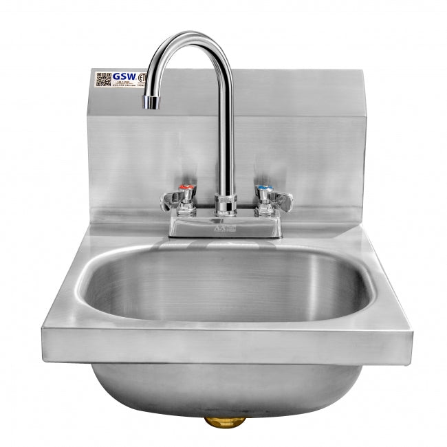 HS-1416D - 9”D x 12-3/8”W Wall Mount Sink w/ Deck Mount Faucet