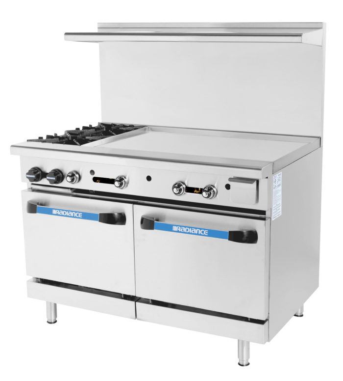 TARG-36G2B 48" Wide 2 Open Burner 36" Griddle, 2 Standard Oven