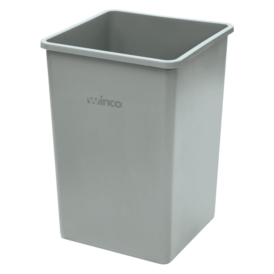 PTCS-35G Tall Square Trash Can - 35 Gallon, Gray