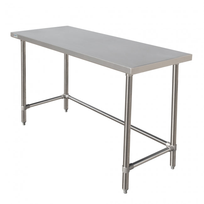 Stainless steel work table open base