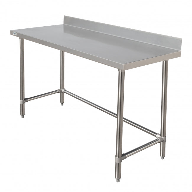 WT-PB2496B - 96”W x 24”D x 35”H Premium Work Table, w/ Back Splash, Open Base